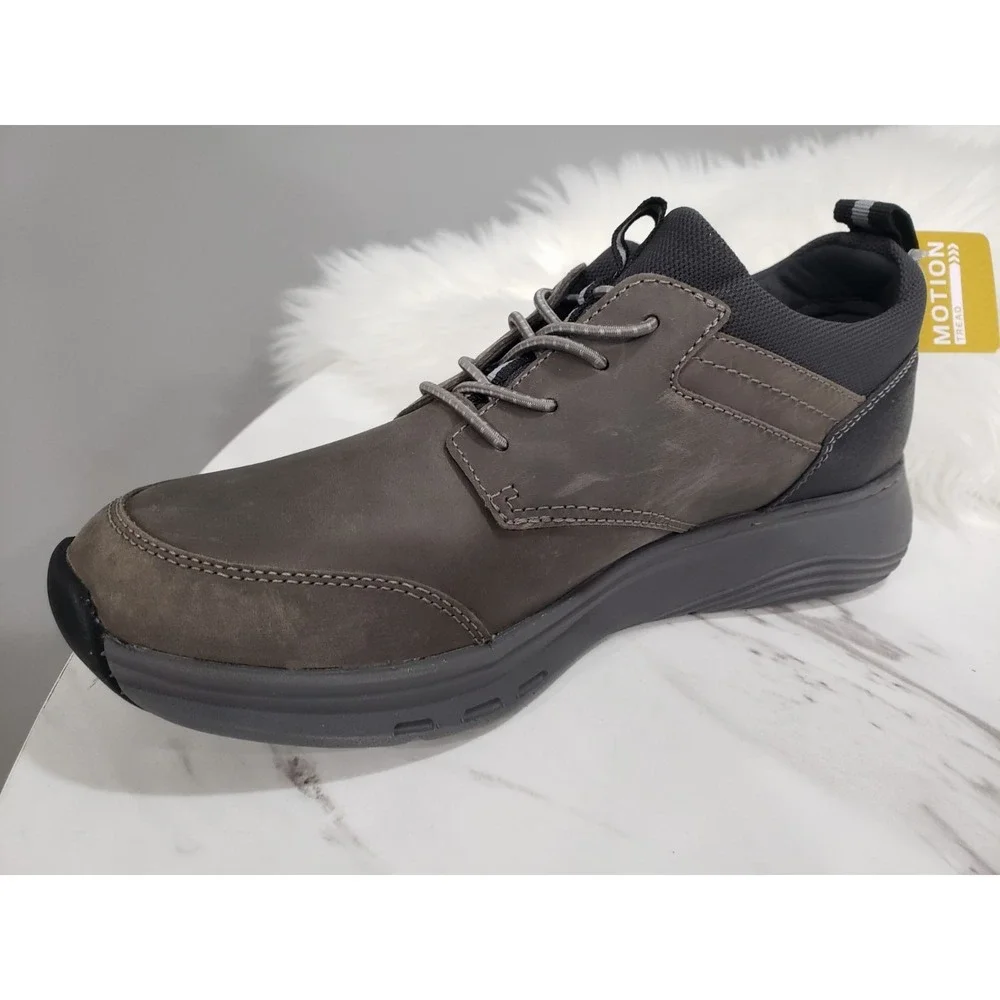 NEW NO BOX SIZE 7 Clarks Men's Motion Trek EZ Oxford Grey Leather Shoes Sneakers